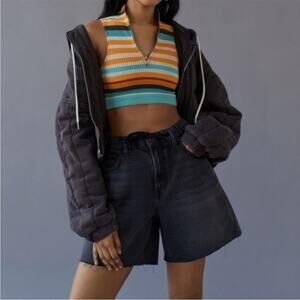 BDG Pull-On Baggy Denim Short In Black Size Large Hipster Boho Beach HoboCore